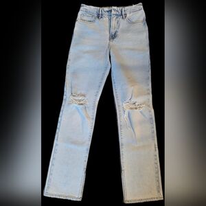 Good American Light Wash Wide Leg Jeans
